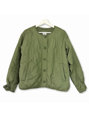 GAP Quilted Lightweight Utility Jacket Desert Cactus Green Women's Size XS